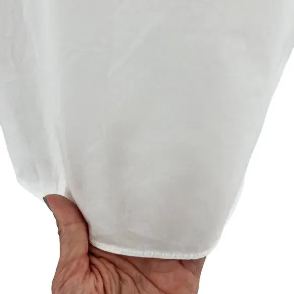 Sandro Womens Ruffled Cotton Poplin Shirt Blouse Top White - Picture 5 of 13